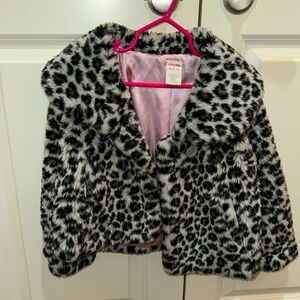 Coat - Animal print winter heavy coat with button top